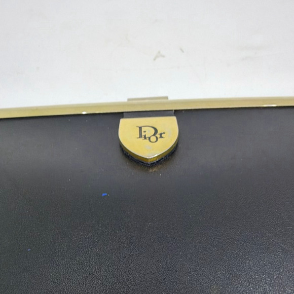 Christian Dior Classic Frame Clutch Black Leather Clutch - Picture 2 of 8